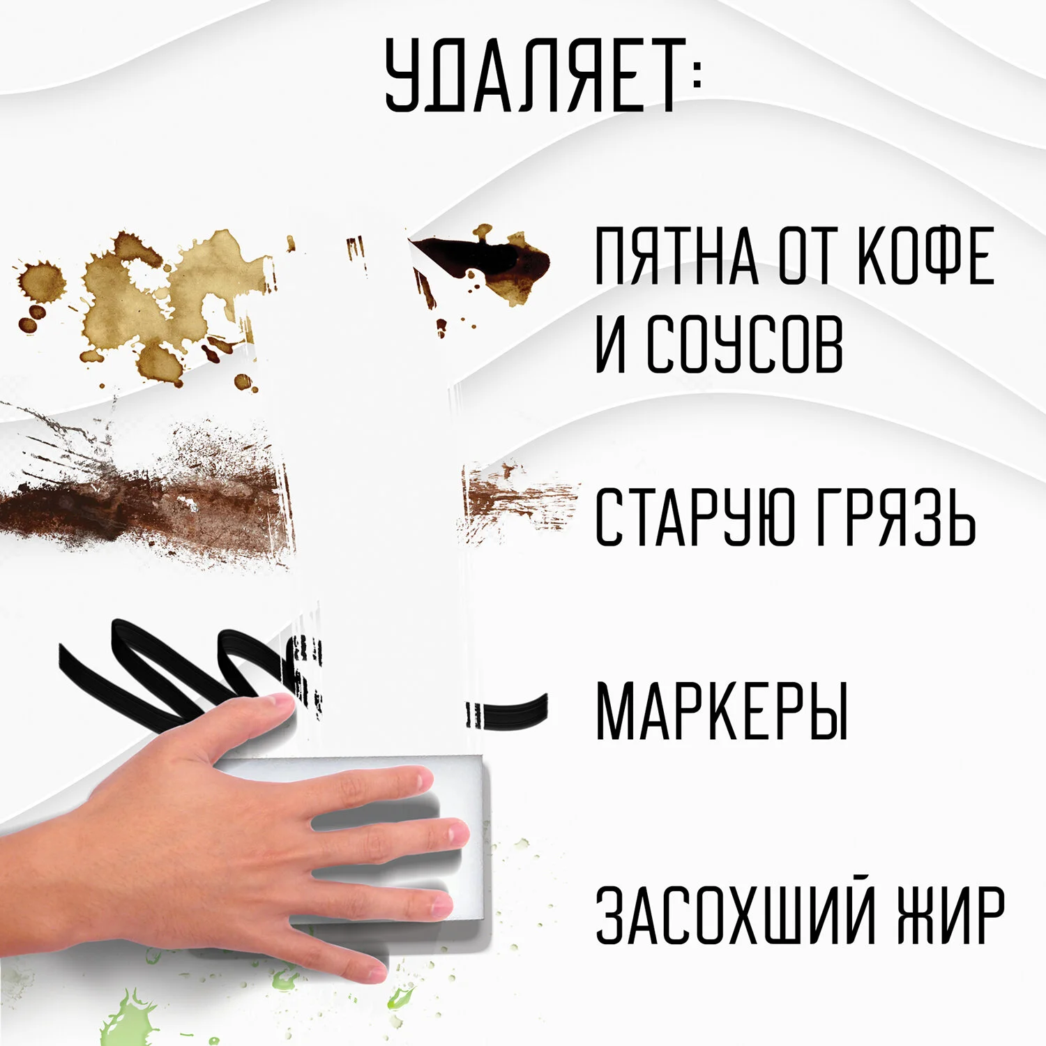 Губка-ластик меламиновая для кухни, уборки, обуви 10 х 7 х 3см, 20шт